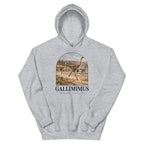 Gallimimus hoodie in Sport Grey — Deep Time Atlas Plate 029, PaleoThreads