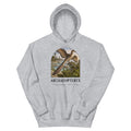 Archaeopteryx hoodie in Sport Grey — Deep Time Atlas Plate 042, PaleoThreads