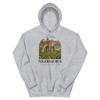 Nigersaurus hoodie in Sport Grey — Deep Time Atlas Plate 056, PaleoThreads