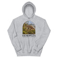 Sauropelta hoodie in Sport Grey — Deep Time Atlas Plate 086, PaleoThreads