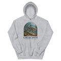 Coelacanth hoodie in Sport Grey — Deep Time Atlas Plate 156, PaleoThreads