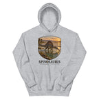 Spinosaurus hoodie in Sport Grey — Deep Time Atlas Plate 002, PaleoThreads