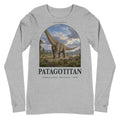 Patagotitan long sleeve tee in Athletic Heather — Deep Time Atlas Plate 049, PaleoThreads