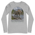 Pachyrhinosaurus long sleeve tee in Athletic Heather — Deep Time Atlas Plate 061, PaleoThreads