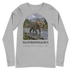 Pachyrhinosaurus long sleeve tee in Athletic Heather — Deep Time Atlas Plate 061, PaleoThreads