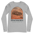 Pinacosaurus long sleeve tee in Athletic Heather — Deep Time Atlas Plate 094, PaleoThreads