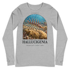 Hallucigenia long sleeve tee in Athletic Heather — Deep Time Atlas Plate 140, PaleoThreads