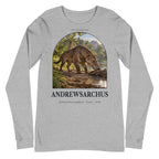 Andrewsarchus long sleeve tee in Athletic Heather — Deep Time Atlas Plate 164, PaleoThreads