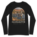 Halszkaraptor long sleeve tee in Black — Deep Time Atlas Plate 040, PaleoThreads