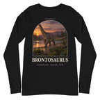 Brontosaurus long sleeve tee in Black — Deep Time Atlas Plate 047, PaleoThreads