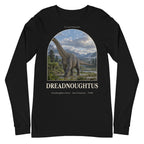 Dreadnoughtus long sleeve tee in Black — Deep Time Atlas Plate 055, PaleoThreads