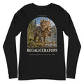 Regaliceratops long sleeve tee in Black — Deep Time Atlas Plate 069, PaleoThreads