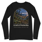 Leaellynasaura long sleeve tee in Black — Deep Time Atlas Plate 081, PaleoThreads