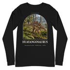 Huayangosaurus long sleeve tee in Black — Deep Time Atlas Plate 088, PaleoThreads