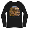 Postosuchus long sleeve tee in Black — Deep Time Atlas Plate 122, PaleoThreads