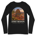 Dimetrodon long sleeve tee in Black — Deep Time Atlas Plate 133, PaleoThreads