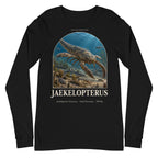 Jaekelopterus long sleeve tee in Black — Deep Time Atlas Plate 141, PaleoThreads