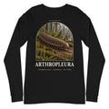 Arthropleura long sleeve tee in Black — Deep Time Atlas Plate 143, PaleoThreads