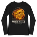 Amber insect specimen long sleeve tee in Black — Deep Time Atlas Plate 180, PaleoThreads