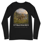 Styracosaurus long sleeve tee in Black — Deep Time Atlas Plate 059, PaleoThreads