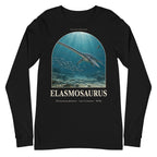 Elasmosaurus long sleeve tee in Black — Deep Time Atlas Plate 107, PaleoThreads