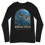 Xiphactinus long sleeve tee in Black — Deep Time Atlas Plate 152, PaleoThreads