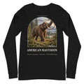 American mastodon long sleeve tee in Black — Deep Time Atlas Plate 168, PaleoThreads