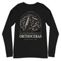 Orthoceras specimen long sleeve tee in Black — Deep Time Atlas Plate 178, PaleoThreads