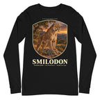 Smilodon long sleeve tee in Black — Deep Time Atlas Plate 008, PaleoThreads