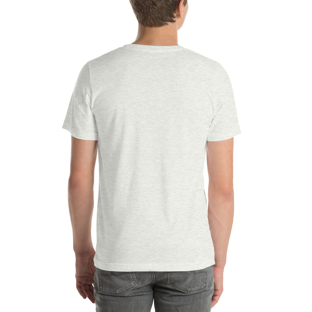 Woolly rhinoceros T-shirt in Ash, back view — Deep Time Atlas Plate 157, PaleoThreads