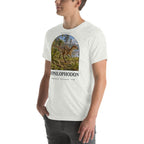Hypsilophodon T-shirt in Ash, left front view — Deep Time Atlas Plate 079, PaleoThreads