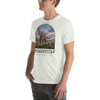 Patagotitan T-shirt in Ash, left front view — Deep Time Atlas Plate 049, PaleoThreads