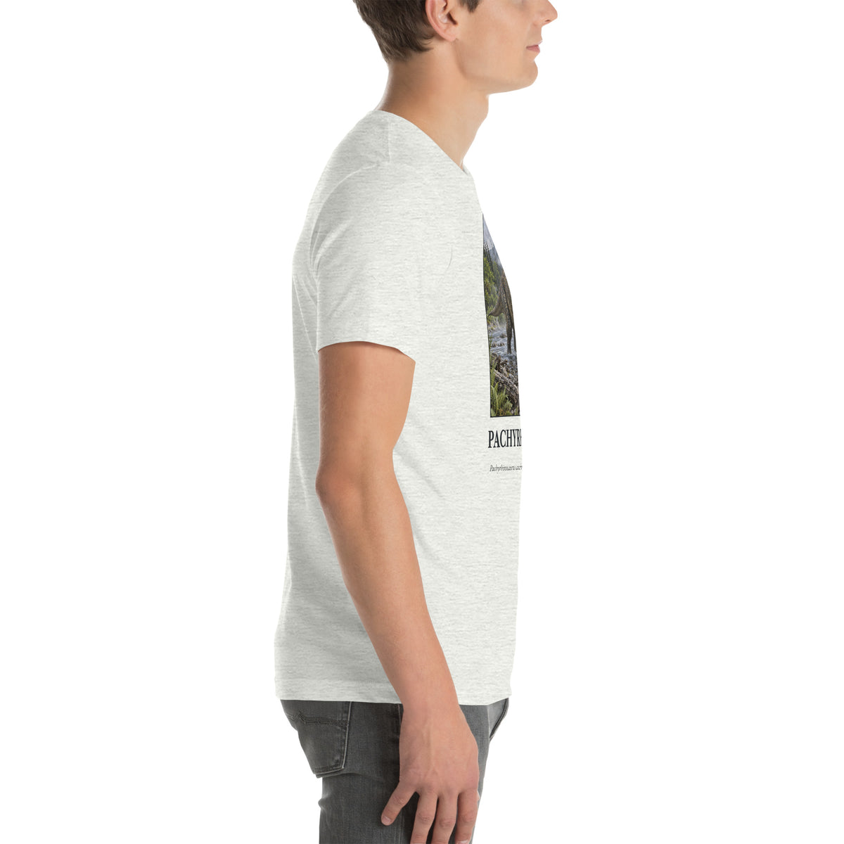 Pachyrhinosaurus T-shirt in Ash, right view — Deep Time Atlas Plate 061, PaleoThreads