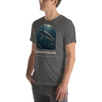 Temnodontosaurus T-shirt in Asphalt, left front view — Deep Time Atlas Plate 113, PaleoThreads