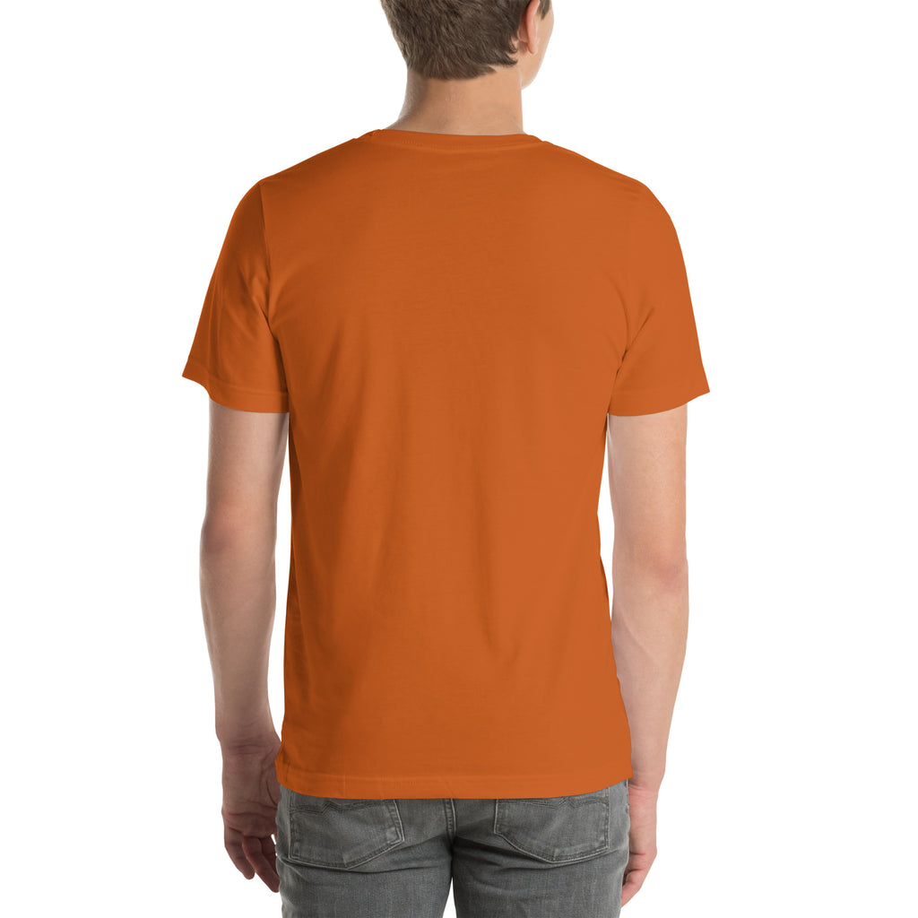 Kentrosaurus T-shirt in Autumn, back view — Deep Time Atlas Plate 083, PaleoThreads