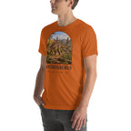 Kentrosaurus T-shirt in Autumn, left front view — Deep Time Atlas Plate 083, PaleoThreads
