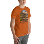 Postosuchus T-shirt in Autumn, right front view — Deep Time Atlas Plate 122, PaleoThreads