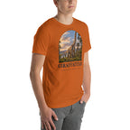 Giraffatitan T-shirt in Autumn, right front view — Deep Time Atlas Plate 051, PaleoThreads