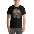 T. rex skull specimen T-shirt in Black — Deep Time Atlas Plate 177, PaleoThreads