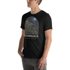 Stygimoloch T-shirt in Black, left front view — Deep Time Atlas Plate 044, PaleoThreads