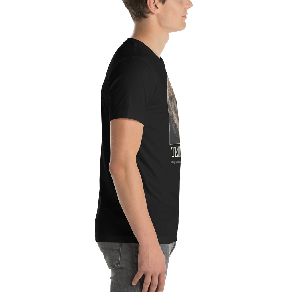 Trilobite specimen T-shirt in Black, right view — Deep Time Atlas Plate 171, PaleoThreads