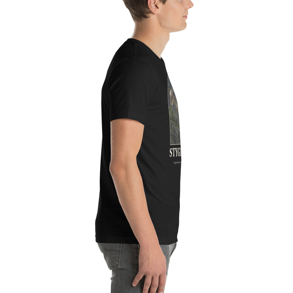 Stygimoloch T-shirt in Black, right view — Deep Time Atlas Plate 044, PaleoThreads
