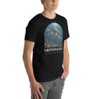 Kronosaurus T-shirt in Black, right front view — Deep Time Atlas Plate 112, PaleoThreads