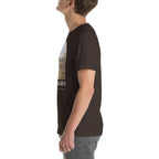 Plateosaurus T-shirt in Brown, left view — Deep Time Atlas Plate 054, PaleoThreads