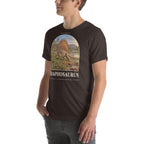 Edaphosaurus T-shirt in Brown, left front view — Deep Time Atlas Plate 134, PaleoThreads