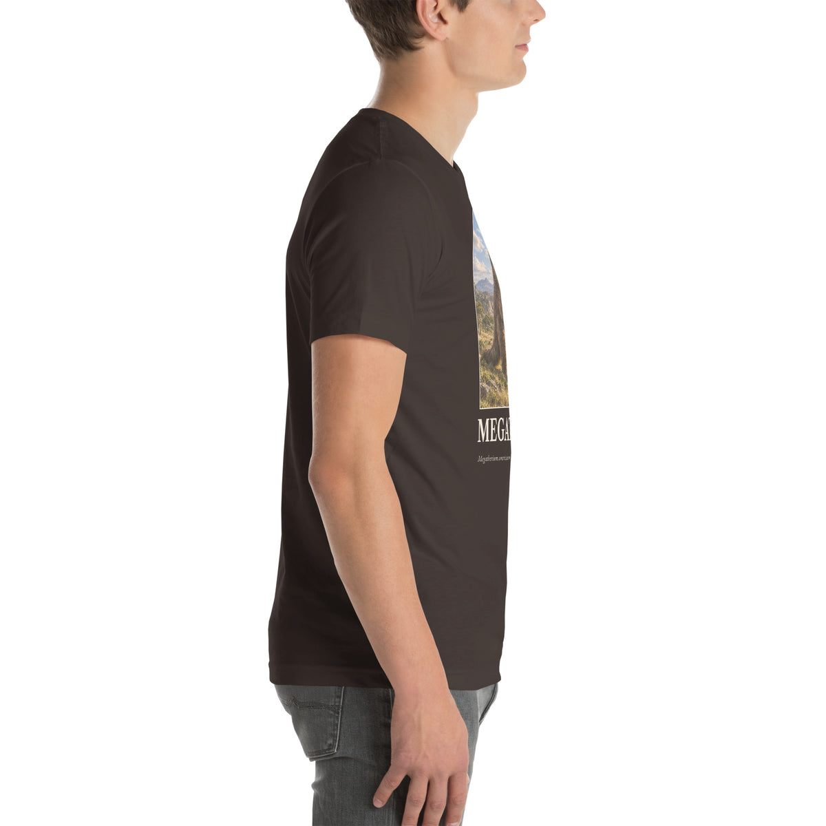 Megatherium T-shirt in Brown, right view — Deep Time Atlas Plate 158, PaleoThreads