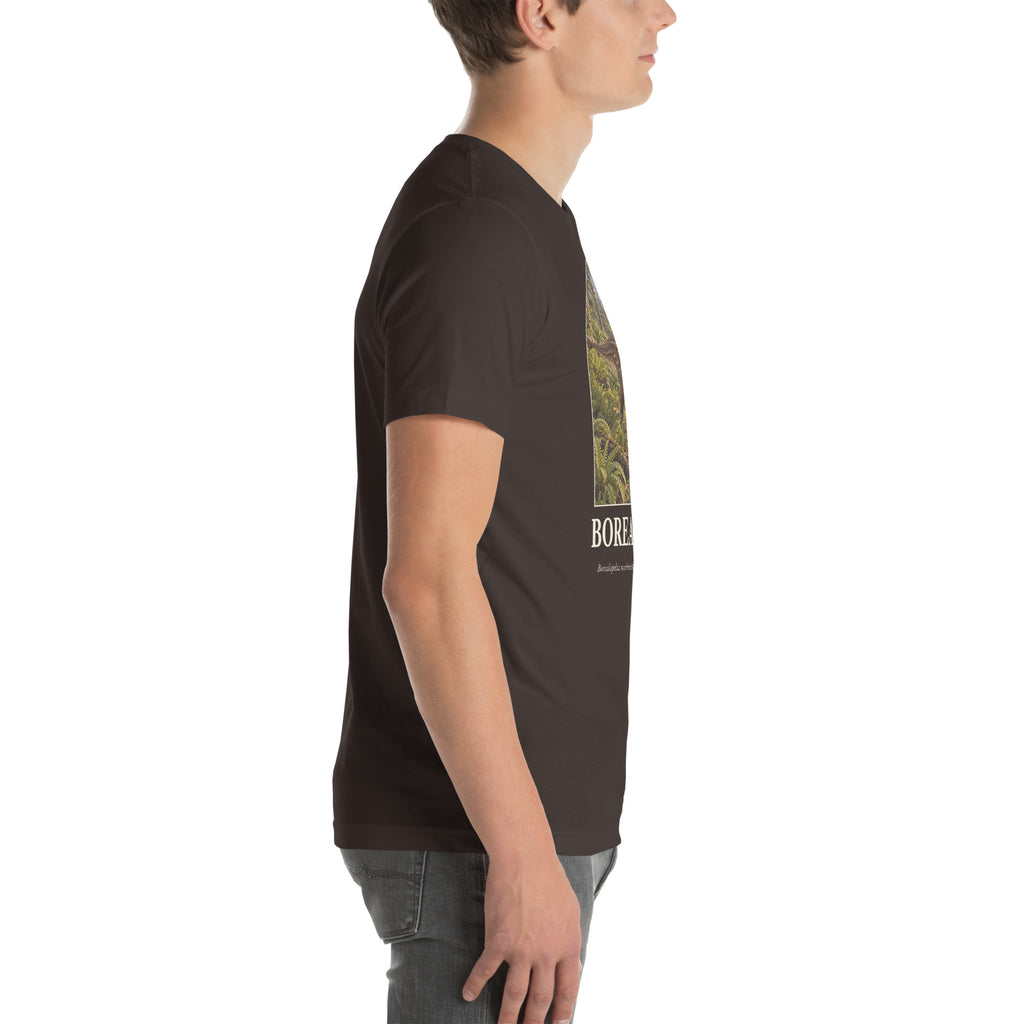 Borealopelta T-shirt in Brown, right view — Deep Time Atlas Plate 085, PaleoThreads