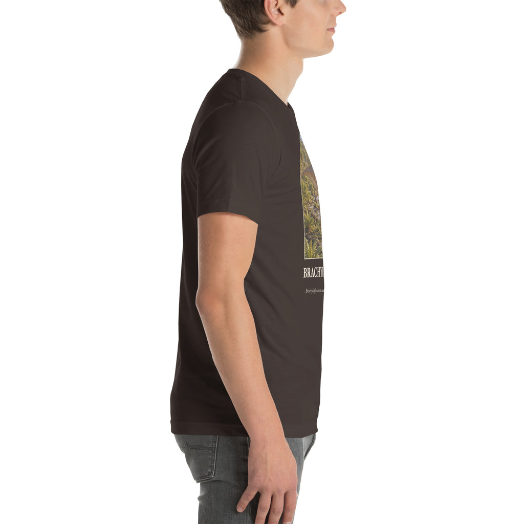 Brachylophosaurus T-shirt in Brown, right view — Deep Time Atlas Plate 082, PaleoThreads