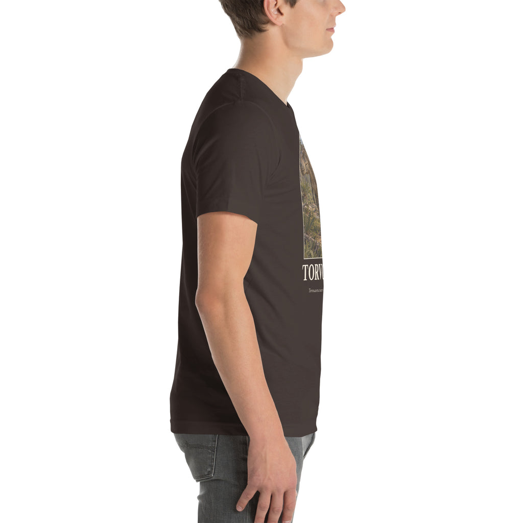 Torvosaurus T-shirt in Brown, right view — Deep Time Atlas Plate 033, PaleoThreads
