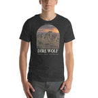 Dire wolf T-shirt in Dark Grey Heather — Deep Time Atlas Plate 160, PaleoThreads
